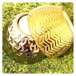 Jewelry bowls, silver and gold set